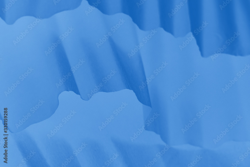 Fototapeta premium Blue abstract gradient background with paper waves