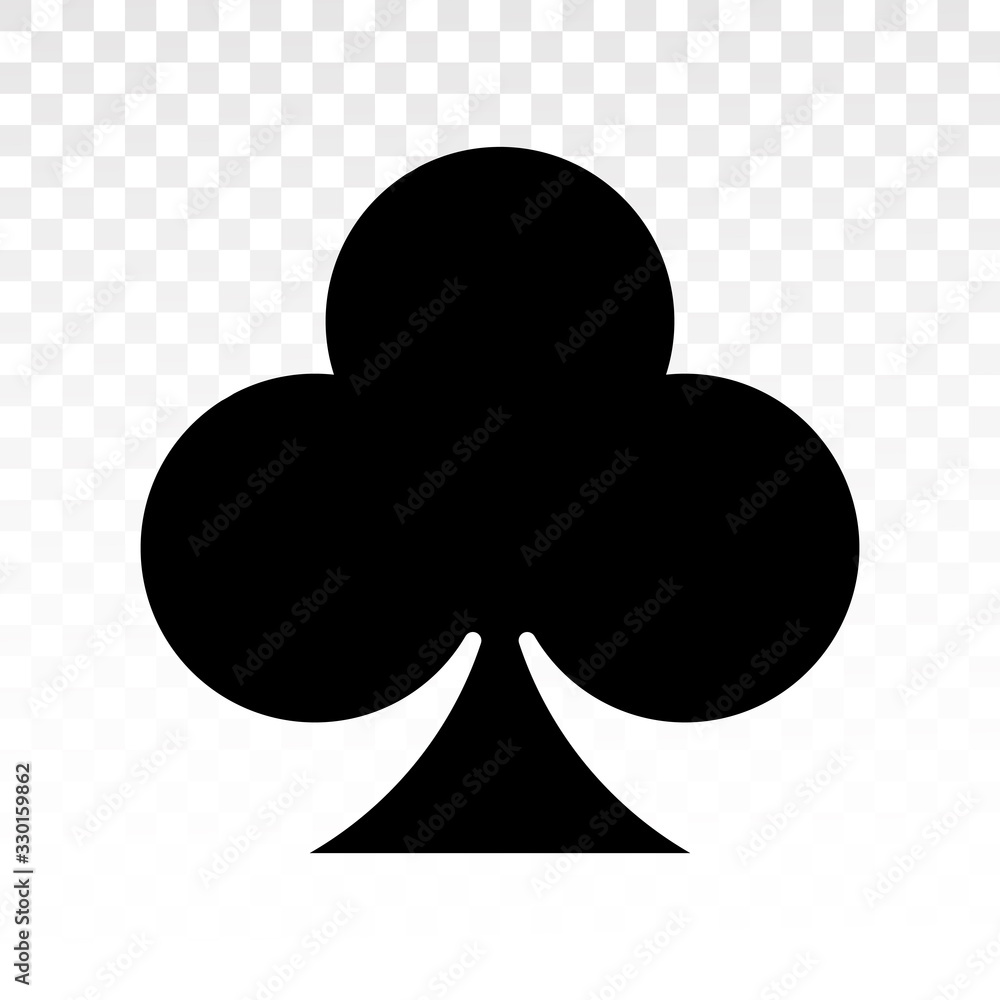 Playing poker a flat club card icon for applications and websites Playing poker a flat club card icon for applications and websites
