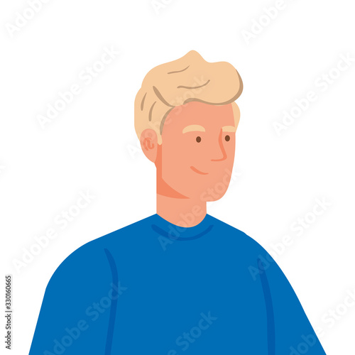 young man with blonde hair vector illustration design