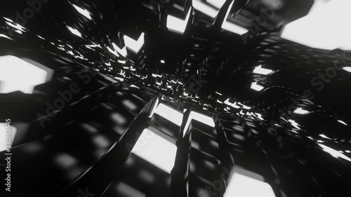 Abstract Dynamic Video Animation - Black and White - Seamless 3d Rendering