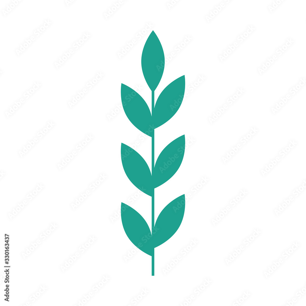 branch with leafs natural isolated icon vector illustration design branch with leafs natural isolated icon vector illustration design