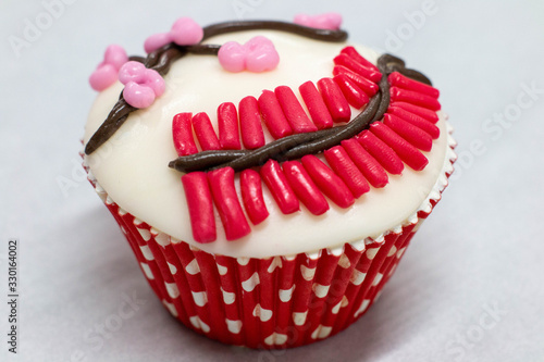  cup cake Chinese style on white