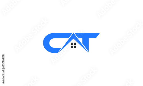 letter CT House Real Estate Logo. home initial C T concept. Construction logo template, Home and Real Estate icon. Housing Complex Simple Vector Logo Template. - vector