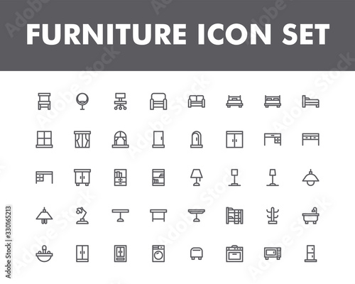 furniture icon set isolated on white background. for your web site design, logo, app, UI. Vector graphics illustration and editable stroke. EPS 10.