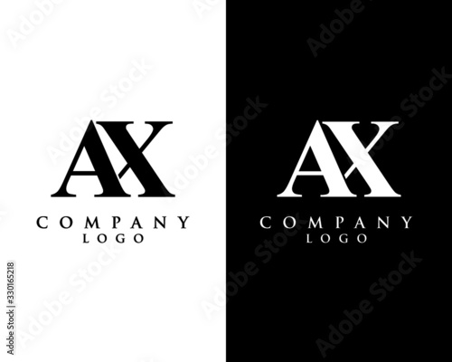 ax, xa modern initial logo design vector, with white and black color that can be used for any creative business.