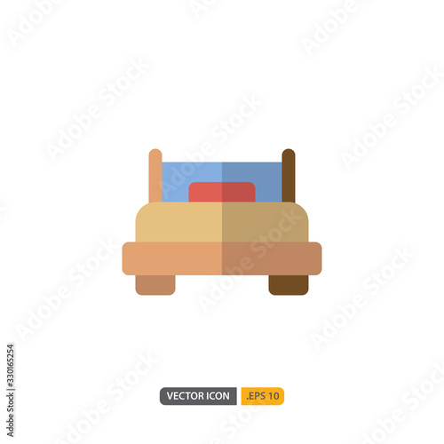 bed icon isolated on white background. for your web site design, logo, app, UI. Vector graphics illustration and editable stroke. EPS 10.