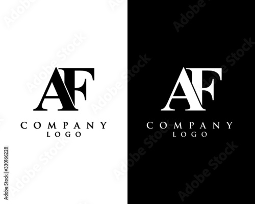 af, fa modern initial logo design vector, with white and black color that can be used for any creative business. photo