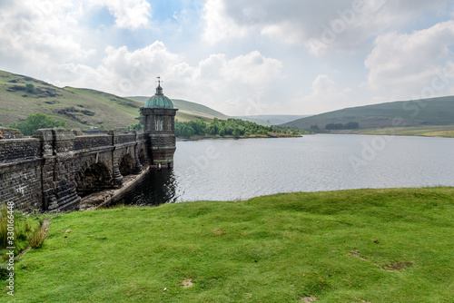 View of the Elan River Vally, reservoirs and dams photo