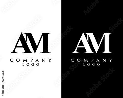 am, ma modern initial logo design vector, with white and black color that can be used for any creative business.