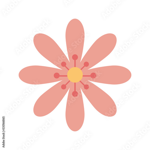 cute flower pink color isolated icon vector illustration design
