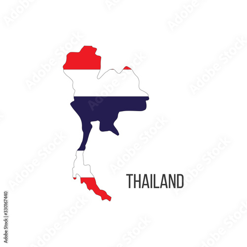 Canvas Print Thailand flag map
