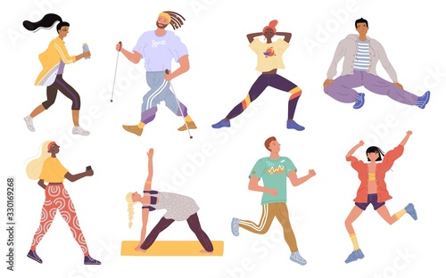 Vector illustration active sports young people