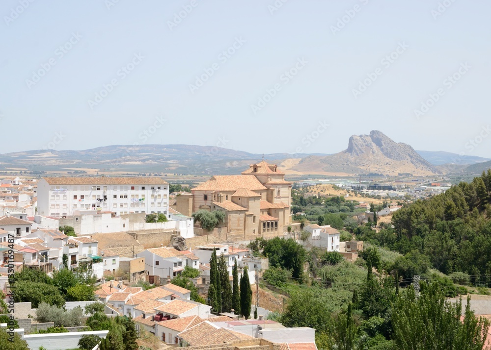 The Lovers Rock seen from Antequera city, Spain