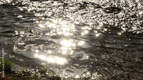 creek in back light with sparkling reflections photo