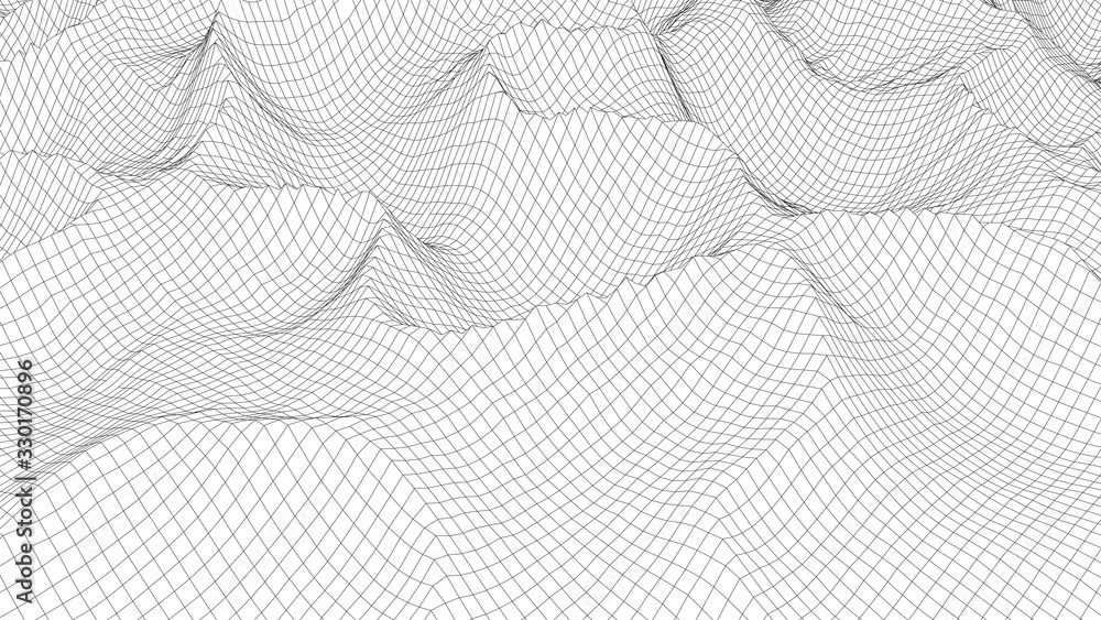Vector wireframe 3d landscape. Technology grid illustration. Network of connected dots and lines. Futuristic background. Vector wireframe 3d landscape. Technology grid illustration. Network of connected dots and lines. Futuristic background.