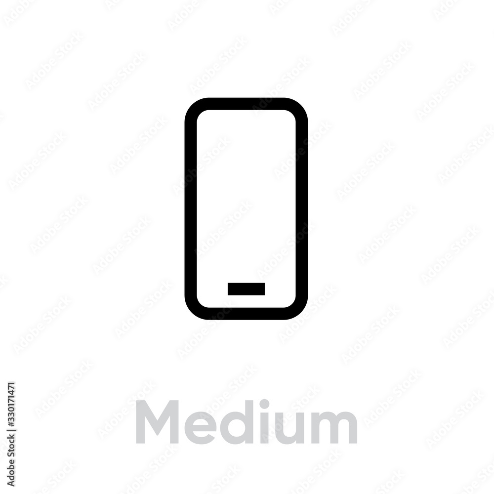 Tech specs medium phone icon. Editable line vector. Tech specs medium phone icon. Editable line vector.