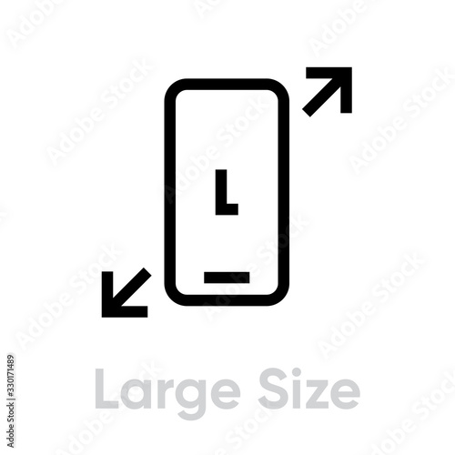 Tech specs large size phone icon. Editable line vector.