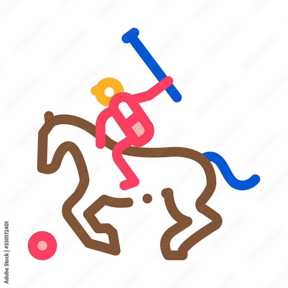 Equestrian Polo Icon Vector. Outline Equestrian Polo Sign. Isolated Contour Symbol Illustration