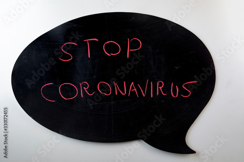 lavagna con su scritto : Stop Coronavirus photo