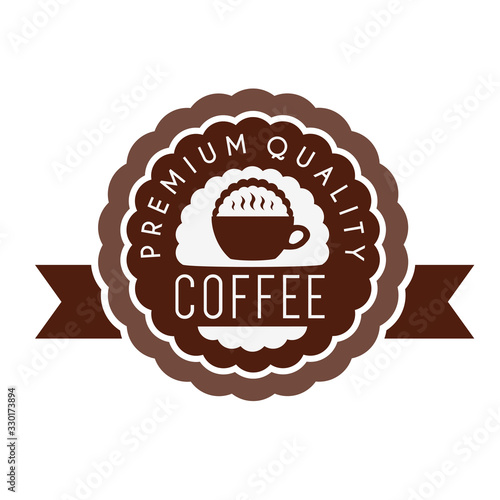 Cup of hot coffee. Vector coffee logo