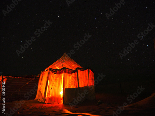 stars at a camp in the desert