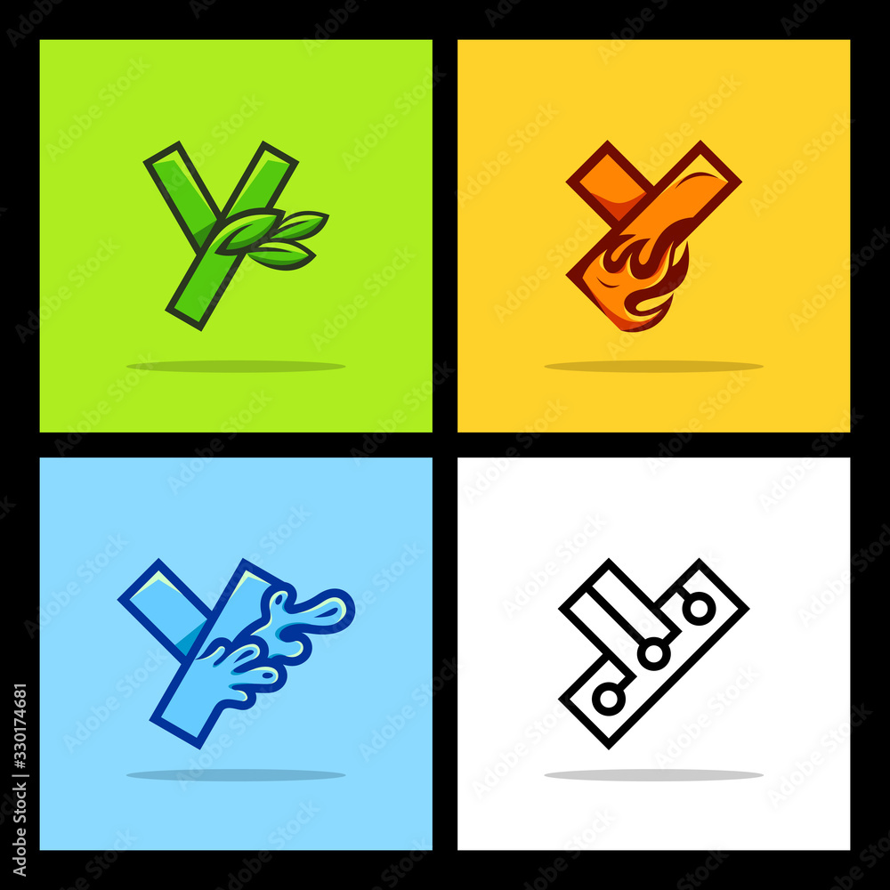 Letter Y Set Idea Collection Abstract Creative Modern Icon Logo Design Template Element Vector