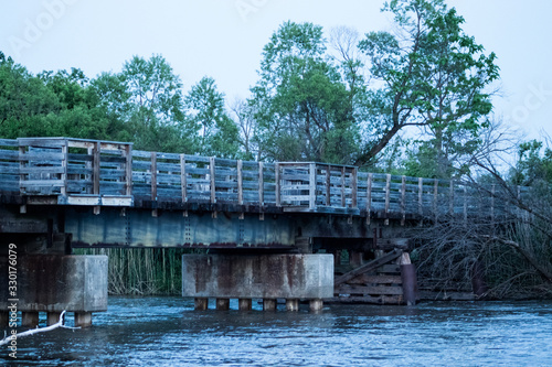 Dark Island Trail wood bridge over Platte River Nebraska 