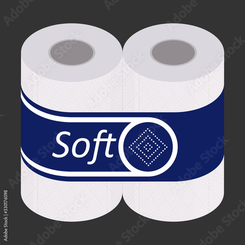 Packaging rolls of toilet paper. 3D Render. Vector illustration.