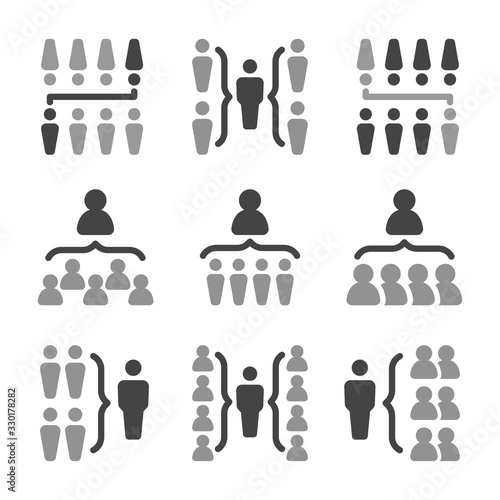 organization chart with people icon set,vector and illustration