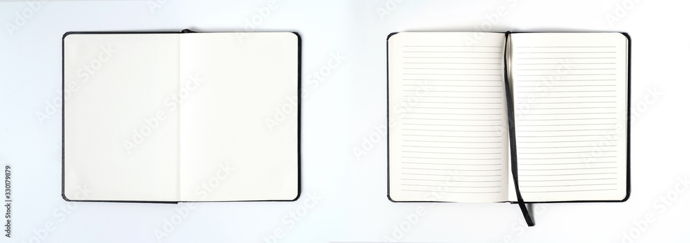 black notebook on white background with clipping path black notebook on white background with clipping path