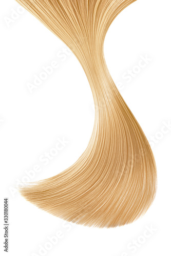 Blonde hair on white, isolated