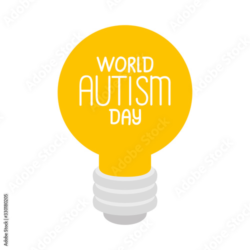 world autism day with light bulb design