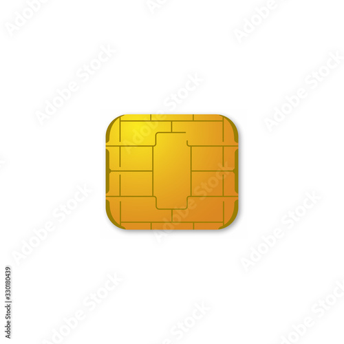 Icon of a credit or debit card chip vector.