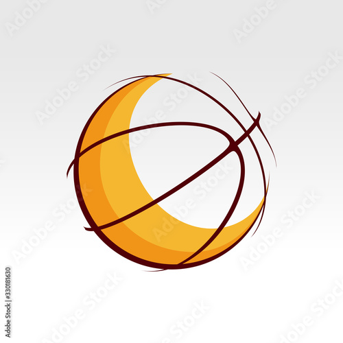 Stylized Basketball logo icon sport vector illustration