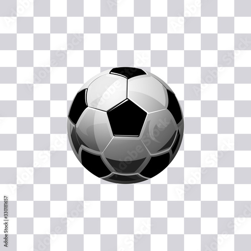 Football soccer ball on transparent background sport vector illustration