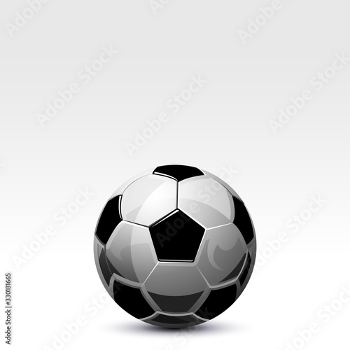 Football soccer ball on the ground with shadow sport vector illustration