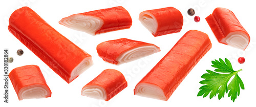 Tableau sur toile Crab sticks isolated on white background