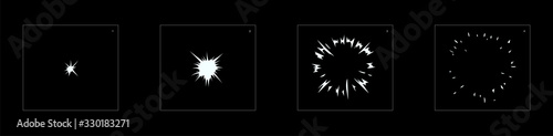 Shine blast animation effect. shiny effect sprite sheet. frame by frame classic animation sprite sheet for game, cartoon, video, animation or motion