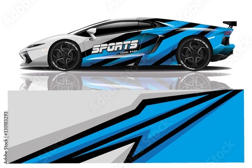 Sports car wrapping decal design