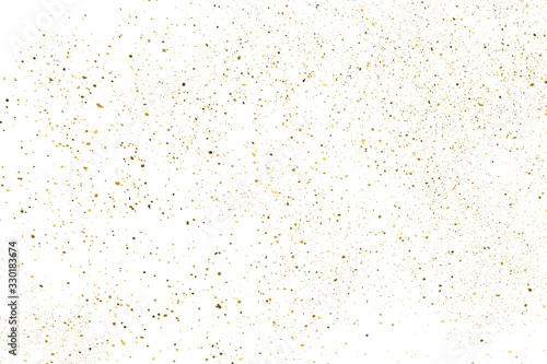 Gold Glitter Texture Isolated on White. Amber Particles Color. Celebratory Background. Golden Explosion of Confetti. Design Element. Digitally Generated Image. Vector Illustration  EPS 10.