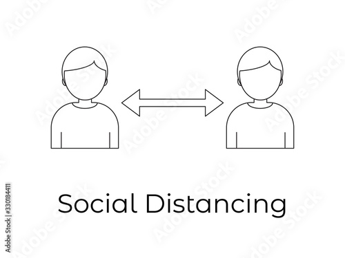 No gathering sign icon - preventive quarantine measures  - 2019-ncov pandemic Coronavirus spread preventive measures - Social distancing self quarantine 