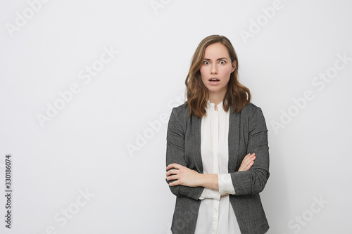 Businesswoman in chock looking in the camera