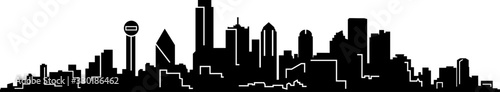 DALLES City TEXAS Skyline Silhouette Cityscape Vector