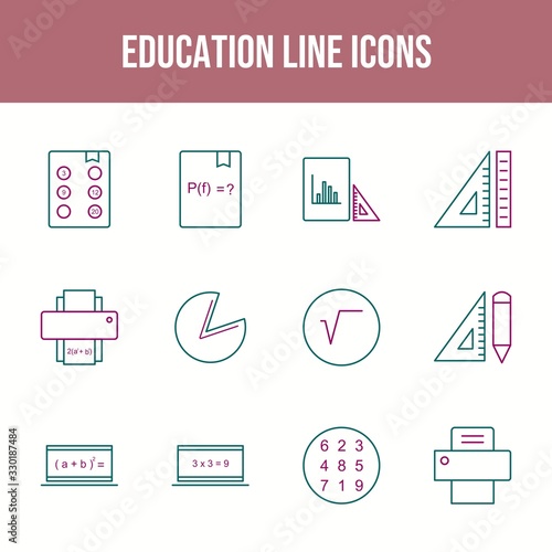 Beautiful Education Vector Icons Set.