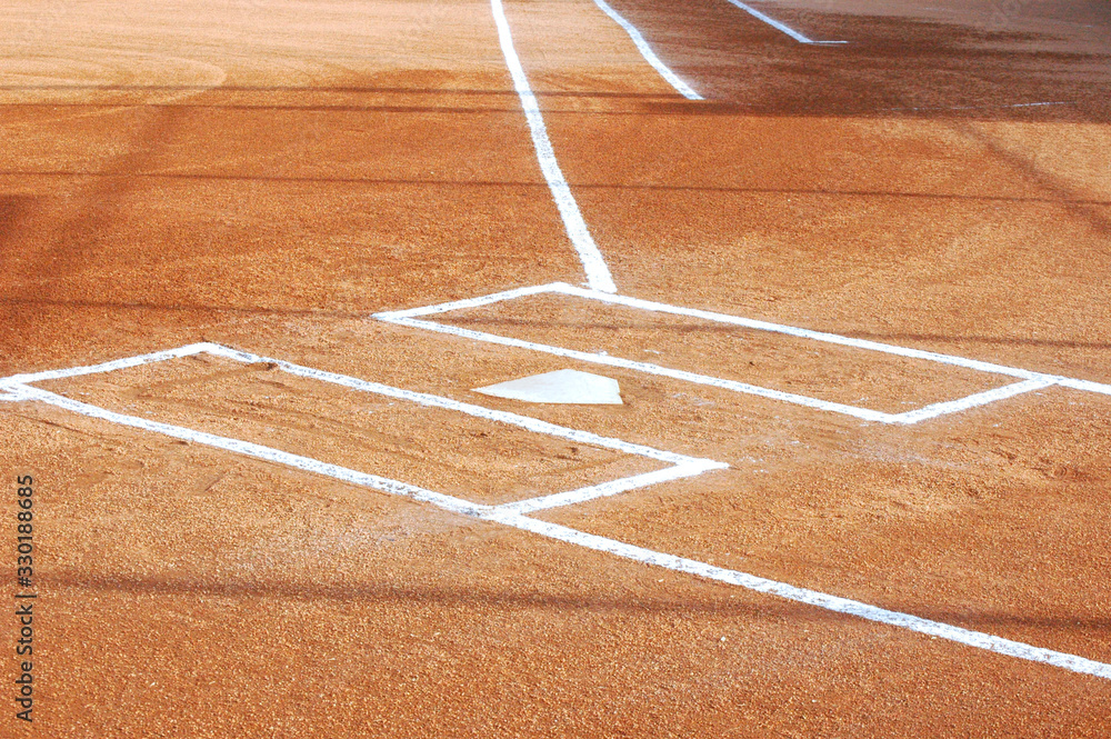 Softball Infield with Chalk Lines Stock Photo Adobe Stock