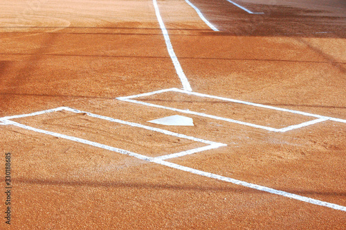 Photography Softball Infield with Chalk Lines