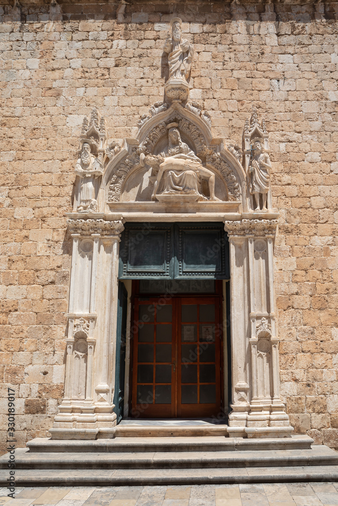Entrance of the Franciscan monastery in Dubrovnik, Croatia