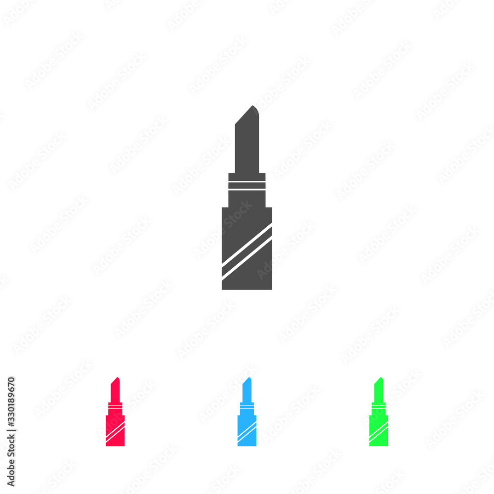 Pomade lipstick icon flat. Pomade lipstick icon flat.