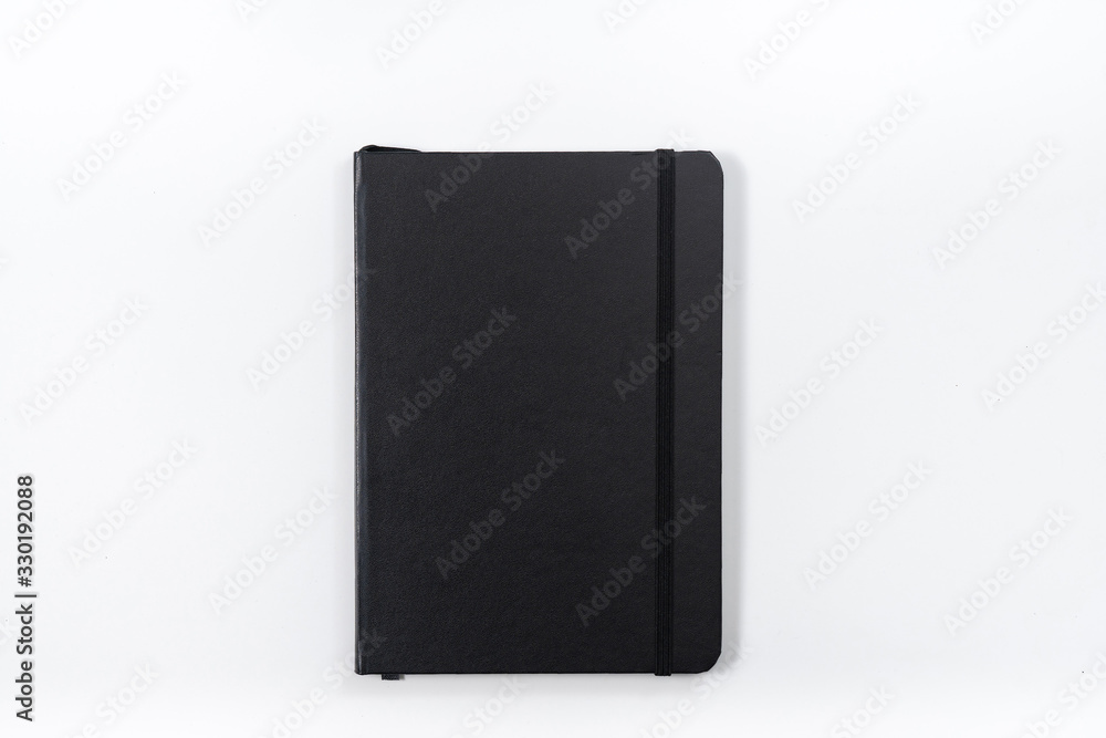 black notebook on white background with clipping path black notebook on white background with clipping path