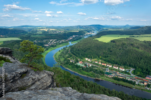 The river Elbe seen from the mountain Lilienstein